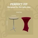 Spandex Cocktail Tablecloth 24 x 42 Round Fit Burgundy