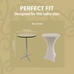 Spandex Cocktail Tablecloth 24 x 42 Round Fit Grey