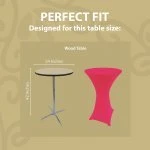 Spandex Cocktail Tablecloth 24 x 42 Round Fit Hot Pink