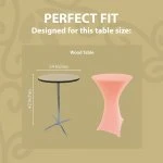 Spandex Cocktail Tablecloth 24 x 42 Round Fit Light Pink