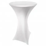 Spandex Cocktail Tablecloth 24 x 42 Round Metallic Silver