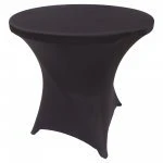 Spandex Cocktail Tablecloth 32 x 30 Round Black