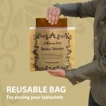 Spandex Cocktail Tablecloth 32 x 30 Round Bag Brown