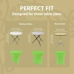 Spandex Cocktail Tablecloth 32 x 30 Round Fit Green