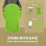 Spandex Cocktail Tablecloth 32 x 30 Round Storage Green
