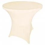 Spandex Cocktail Tablecloth 32 x 30 Round Ivory