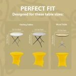 Spandex Cocktail Tablecloth 32 x 30 Round Fit Lemon Yellow
