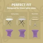 Spandex Cocktail Tablecloth 32 x 30 Round Fit Light Purple