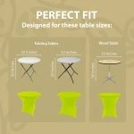 Spandex Cocktail Tablecloth 32 x 30 Round Fit Lime Green