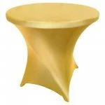 Spandex Cocktail Tablecloth 32 x 30 Round Metallic Gold