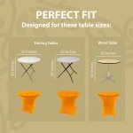 Spandex Cocktail Tablecloth 32 x 30 Round Fit Orange