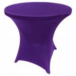 Spandex Cocktail Tablecloth 32 x 30 Round Purple