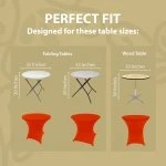 Spandex Cocktail Tablecloth 32 x 30 Round Fit Red