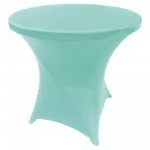 Spandex Cocktail Tablecloth 32 x 30 Round Turquoise