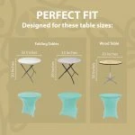 Spandex Cocktail Tablecloth 32 x 30 Round Fit Turquoise