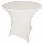 Spandex Cocktail Tablecloth 32 x 30 Round White