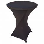 Spandex Cocktail Tablecloth 32 x 43 Round Black