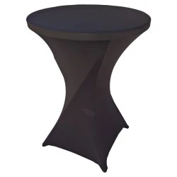 Spandex Cocktail Tablecloth 32 x 43 Round Black