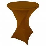 Spandex Cocktail Tablecloth 32 x 43 Round Brown