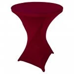 Spandex Cocktail Tablecloth 32 x 43 Round Burgundy
