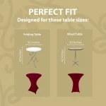 Spandex Cocktail Tablecloth 32 x 43 Round Fit Burgundy