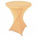 Spandex Cocktail Tablecloth 32 x 43 Round Champagne