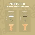 Spandex Cocktail Tablecloth 32 x 43 Round Fit Champagne