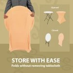 Spandex Cocktail Tablecloth 32 x 43 Round Storage Champagne