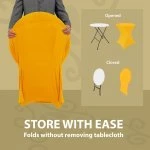 Spandex Cocktail Tablecloth 32 x 43 Round Storage Golden Yellow