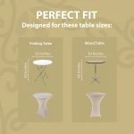 Spandex Cocktail Tablecloth 32 x 43 Round Fit Grey