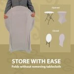 Spandex Cocktail Tablecloth 32 x 43 Round Storage Grey