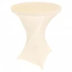Spandex Cocktail Tablecloth 32 x 43 Round Ivory