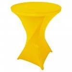 Spandex Cocktail Tablecloth 32 x 43 Round Lemon Yellow