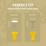 Spandex Cocktail Tablecloth 32 x 43 Round Fit Lemon Yellow