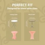 Spandex Cocktail Tablecloth 32 x 43 Round Fit Light Pink