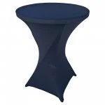 Spandex Cocktail Tablecloth 32 x 43 Round Navy Blue