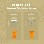 Spandex Cocktail Tablecloth 32 x 43 Round Fit Orange
