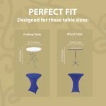 Spandex Cocktail Tablecloth 32 x 43 Round Fit Royal Blue