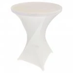 Spandex Cocktail Tablecloth 32 x 43 Round White