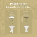 Spandex Cocktail Tablecloth 32 x 43 Round Fit White