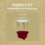 Spandex Cocktail Tablecloth 48 Inch 4 Foot Round Fit Burgundy