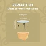 Spandex Cocktail Tablecloth 48 Inch 4 Foot Round Fit Champagne