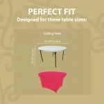 Spandex Cocktail Tablecloth 48 Inch 4 Foot Round Fit Hot Pink