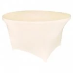 Spandex Cocktail Tablecloth 48 Inch 4 Foot Round Ivory