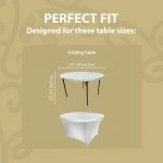 Spandex Cocktail Tablecloth 48 Inch 4 Foot Round Fit Metallic Silver