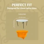 Spandex Cocktail Tablecloth 48 Inch 4 Foot Round Fit Orange
