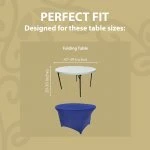 Spandex Cocktail Tablecloth 48 Inch 4 Foot Round Fit Royal Blue