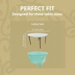 Spandex Cocktail Tablecloth 48 Inch 4 Foot Round Fit Turquoise