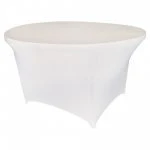 Spandex Cocktail Tablecloth 48 Inch 4 Foot Round White