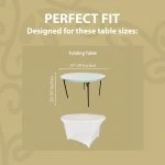 Spandex Cocktail Tablecloth 48 Inch 4 Foot Round Fit White